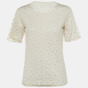 Chlo&eacute; Off White Cotton & Tulle Top  S
